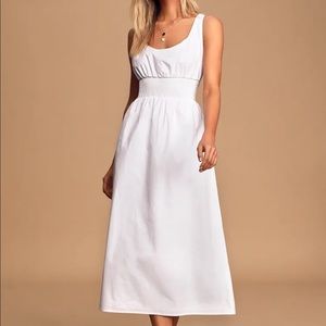Lulu’s White Sleeveless Midi Dress 👰🏼